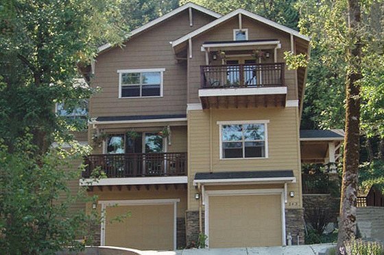 Exterior - Front Elevation 3 for Craftsman House Plan #124-549 - 4 bed, 2.5 bath