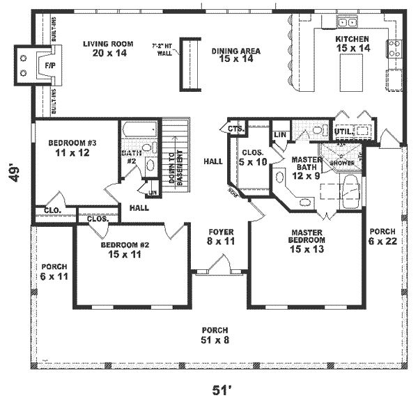 Southern Floor Plan - Main Floor Plan #81-545