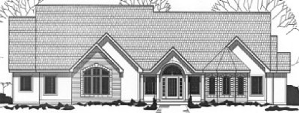 Exterior - Front Elevation 2 for Traditional House Plan #67-832 - 3 bed, 2 bath