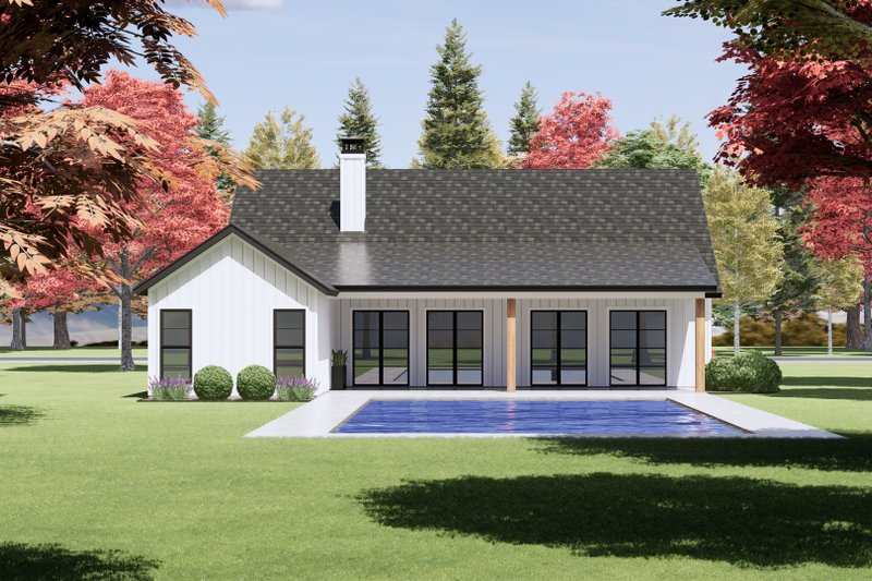 House Plan Design - Exterior - Rear Elevation for Farmhouse House Plan #1096-90 - 4 bed, 3 bath