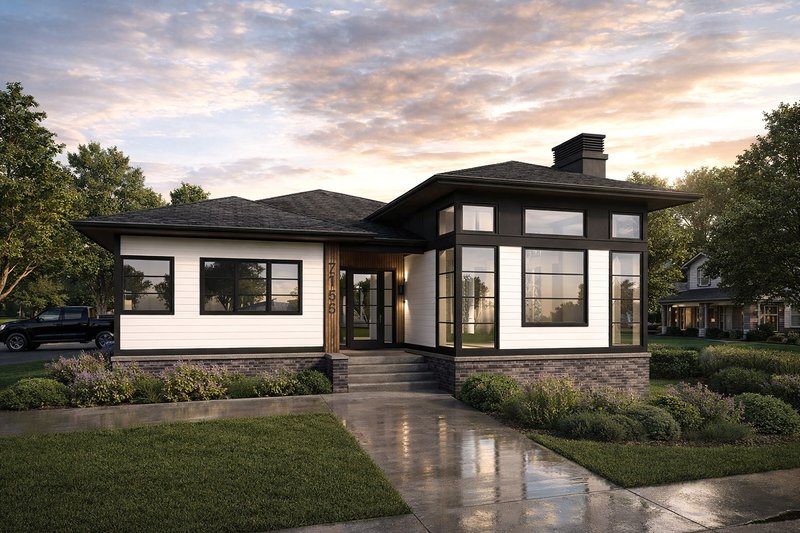 Modern Style House Plan - 4 Beds 3.5 Baths 3721 Sq/Ft Plan #928-394 Exterior