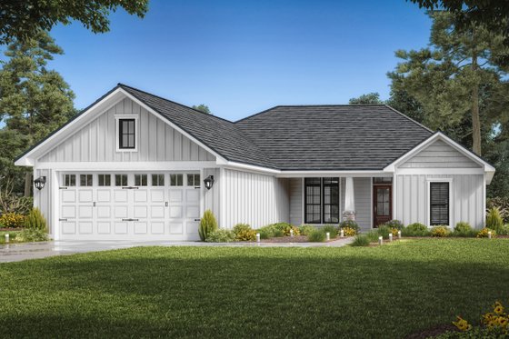 Exterior - Front Elevation 3 for Craftsman House Plan #430-96 - 3 bed, 2 bath