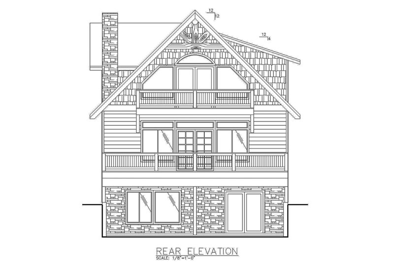 Dream House Plan - Exterior - Rear Elevation 3 for Contemporary House Plan #117-870 - 2 bed, 2 bath