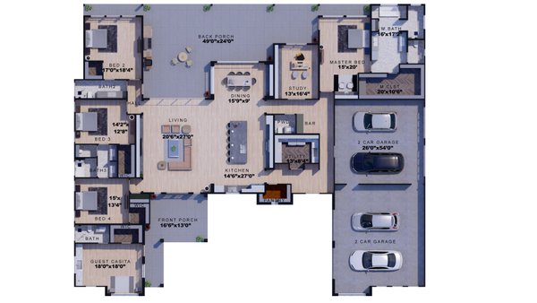 House Blueprint - Farmhouse Floor Plan - Main Floor Plan #1110-20