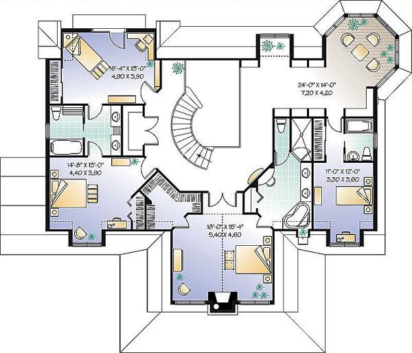 Traditional Floor Plan - Upper Floor Plan #23-584