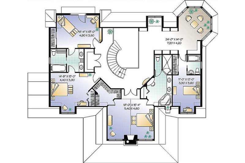 Home Plan - Floor Plan - Upper Floor for Traditional House Plan #23-584 - 4 bed, 3.5 bath
