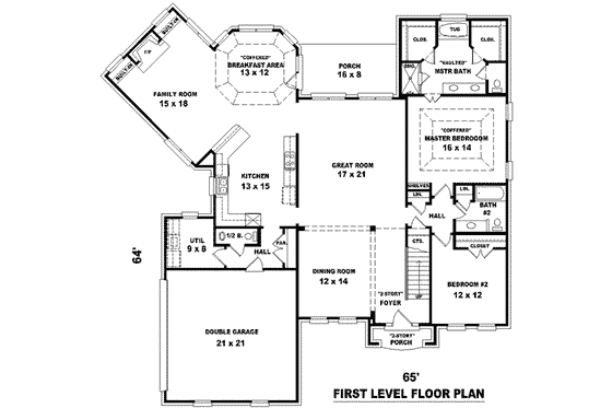 Floor Plan - Main Floor for Traditional House Plan #81-1230 - 4 bed, 3.5 bath