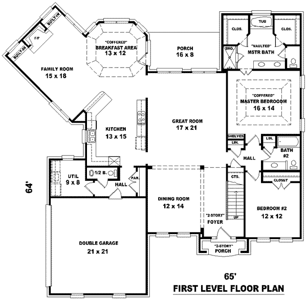 Floor Plan - Main Floor for Traditional House Plan #81-1230 - 4 bed, 3.5 bath