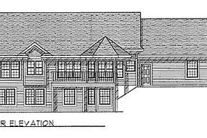 Exterior - Rear Elevation for Traditional House Plan #70-175 - 3 bed, 2.5 bath