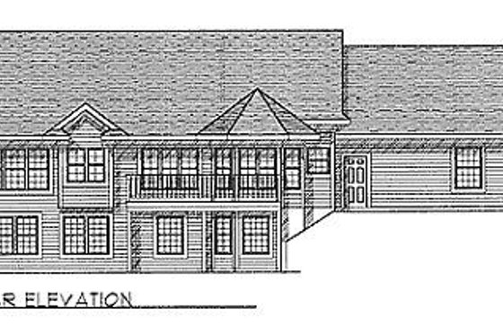 Exterior - Rear Elevation for Traditional House Plan #70-175 - 3 bed, 2.5 bath