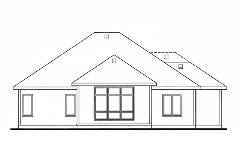 Home Plan - Exterior - Rear Elevation for Ranch House Plan #20-2255 - 2 bed, 2 bath
