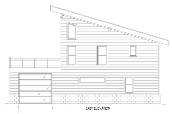 Exterior - Rear Elevation for Contemporary House Plan #932-913 - 2 bed, 2.5 bath
