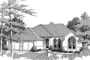 Mediterranean Exterior - Front Elevation Plan #14-156