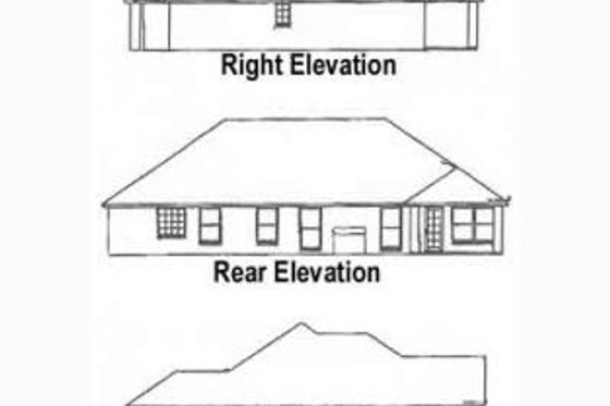 Exterior - Rear Elevation for Traditional House Plan #65-387 - 3 bed, 2 bath