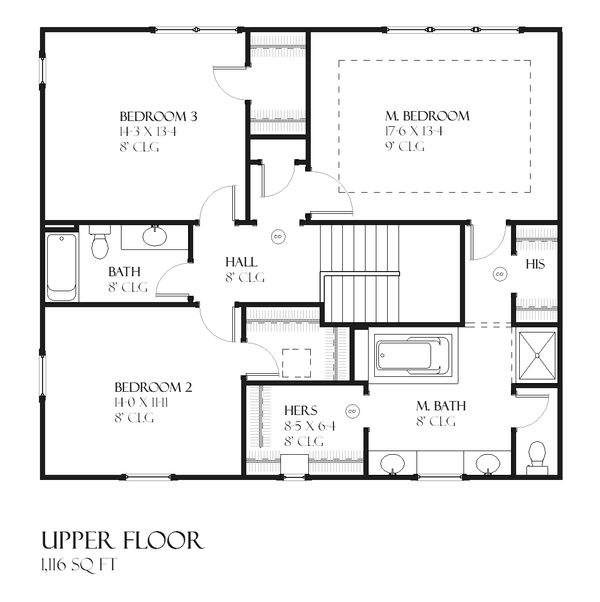 Rustic Craftsman style house plan, main level floorplan