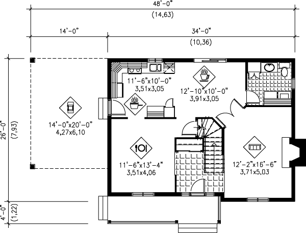Victorian Floor Plan - Main Floor Plan #25-280