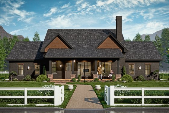 Exterior - Front Elevation 8 for Farmhouse House Plan #54-649 - 3 bed, 2 bath