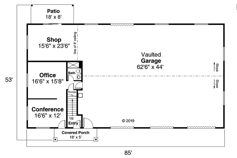 Dream House Plan - Floor Plan - Main Floor for Country House Plan #124-1178 - 1 bed, 1 bath