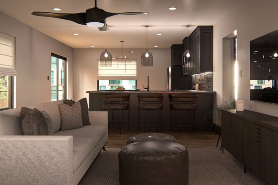 Interior - Family Room 1 for Modern House Plan #455-336 - 1 bed, 1.5 bath