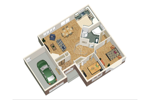 Floor Plan - Main Floor 1 for Traditional House Plan #25-4824 - 2 bed, 1 bath