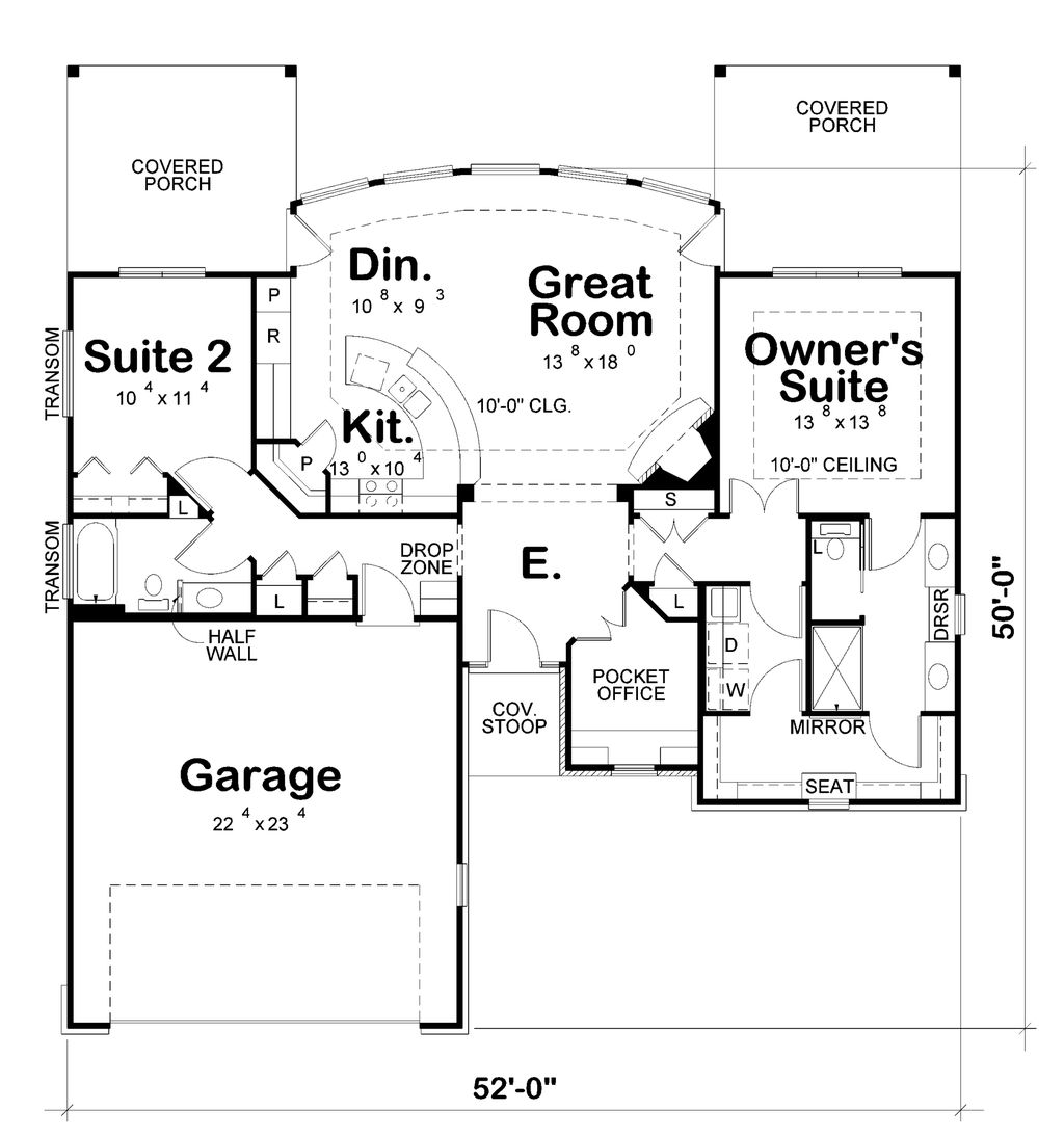 Craftsman Style House Plan 2 Beds 2 Baths 1436 Sqft Plan 20 2066