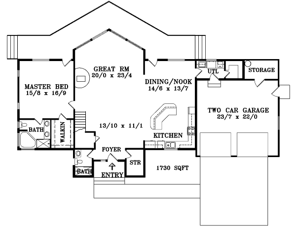 Modern Floor Plan - Main Floor Plan #1-1480