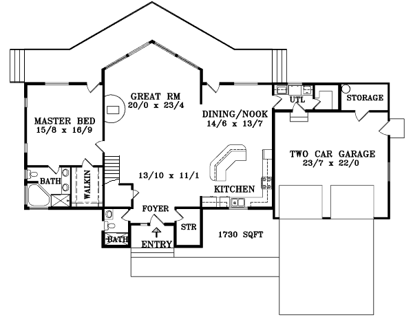 Home Plan - Modern Floor Plan - Main Floor Plan #1-1480