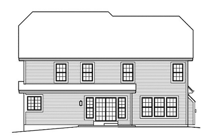 Dream House Plan - Exterior - Rear Elevation for Traditional House Plan #57-387 - 4 bed, 3.5 bath