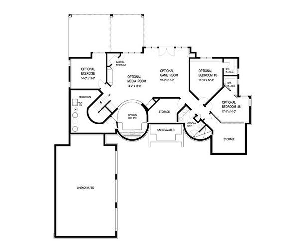 Dream House Plan - Traditional Floor Plan - Lower Floor Plan #56-595