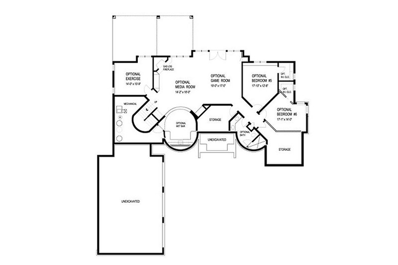 Dream House Plan - Floor Plan - Lower Floor for Traditional House Plan #56-595 - 4 bed, 3.5 bath