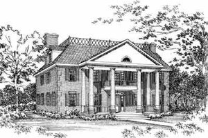 Southern Exterior - Front Elevation Plan #72-383