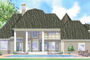 Exterior - Rear Elevation for Classical House Plan #930-271 - 4 bed, 3.5 bath