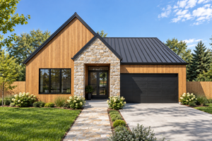 Home Plan - Exterior - Front Elevation for Contemporary House Plan #48-1235 - 3 bed, 2 bath
