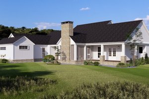 Exterior - Rear Elevation for Farmhouse House Plan #923-412 - 3 bed, 3.5 bath