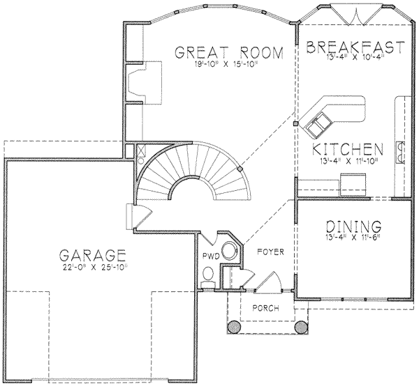Traditional Floor Plan - Main Floor Plan #6-210