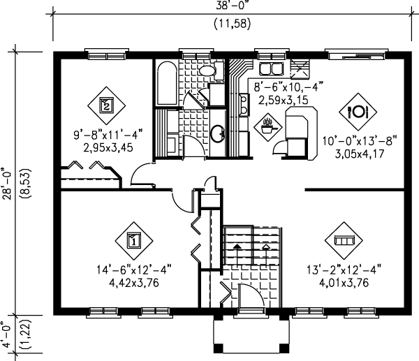 European Floor Plan - Main Floor Plan #25-1086