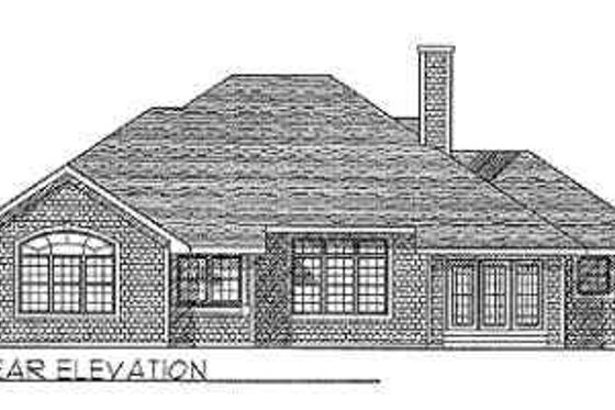 Exterior - Rear Elevation for Traditional House Plan #70-335 - 3 bed, 2 bath