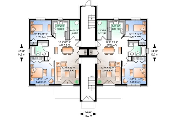Floor Plan - Main Floor 1 for Traditional House Plan #23-777 - 2 bed, 1 bath