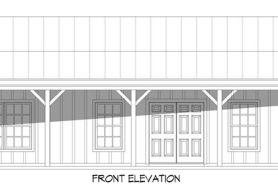 Exterior - Front Elevation 3 for Craftsman House Plan #932-997 - 2 bed, 1 bath