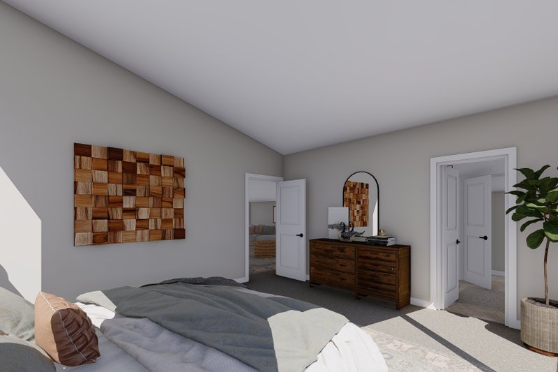 House Blueprint - Interior - Bedroom for Modern House Plan #1060-155 - 1 bed, 1.5 bath