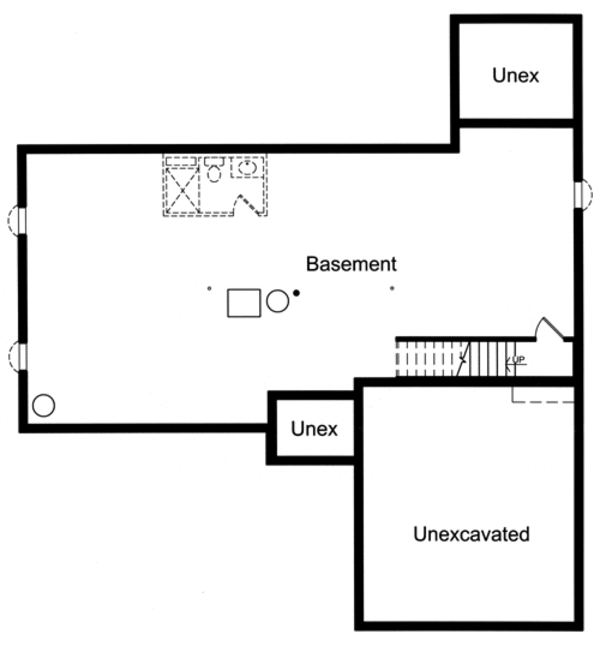Architectural House Design - Traditional Floor Plan - Lower Floor Plan #46-468