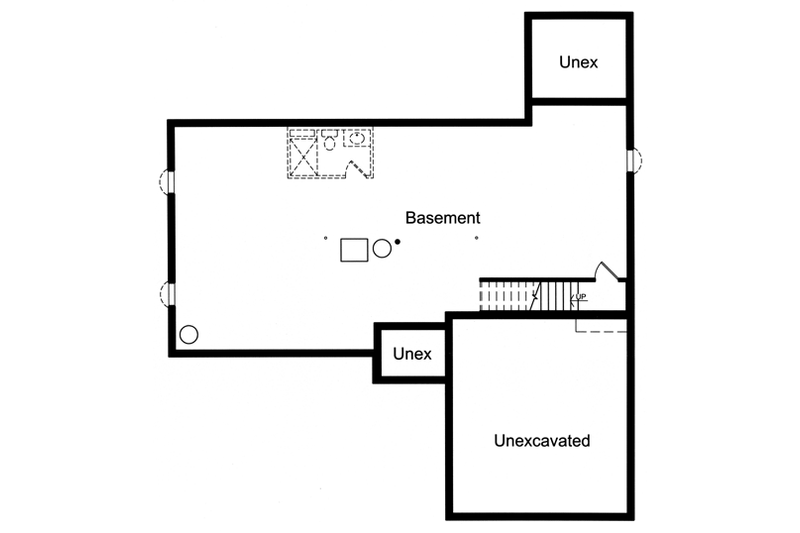Home Plan - Floor Plan - Lower Floor for Traditional House Plan #46-468 - 3 bed, 2 bath
