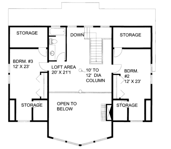 Cabin Floor Plan - Upper Floor Plan #117-765