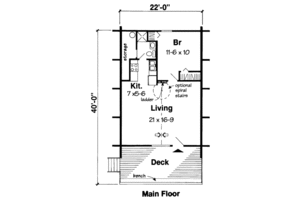 Floor Plan - Main Floor House Plan #312-544 - 1 bed, 1 bath