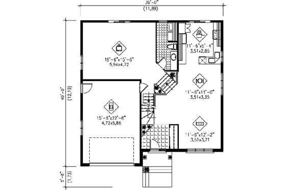 Floor Plan - Main Floor House Plan #25-3014 - 3 bed, 2 bath