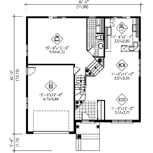 Floor Plan - Main Floor Plan #25-3014