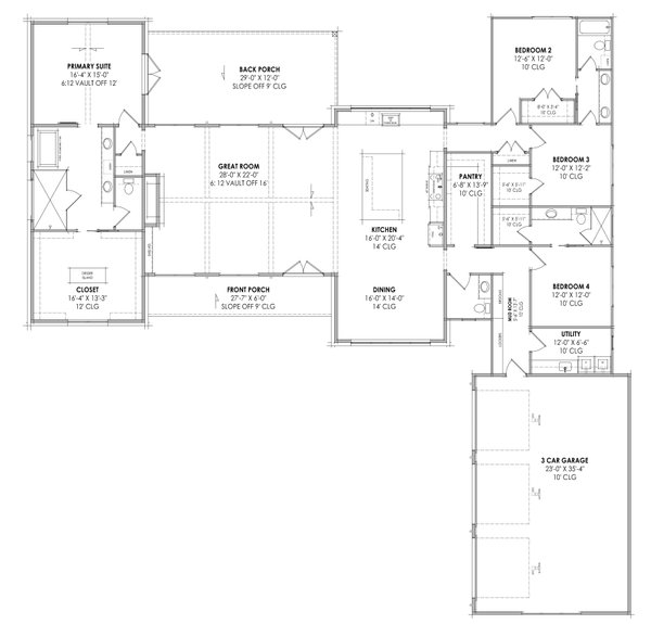 Modern Floor Plan - Main Floor Plan #1096-51