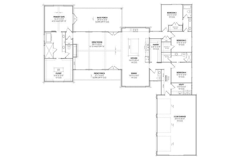 Dream House Plan - Floor Plan - Main Floor for Modern House Plan #1096-51 - 4 bed, 3.5 bath