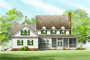 Exterior - Rear Elevation for Country House Plan #137-199 - 4 bed, 3.5 bath