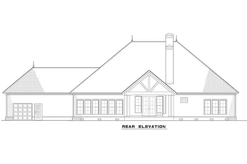 Architectural House Design - Exterior - Rear Elevation for European House Plan #17-2539 - 3 bed, 3.5 bath